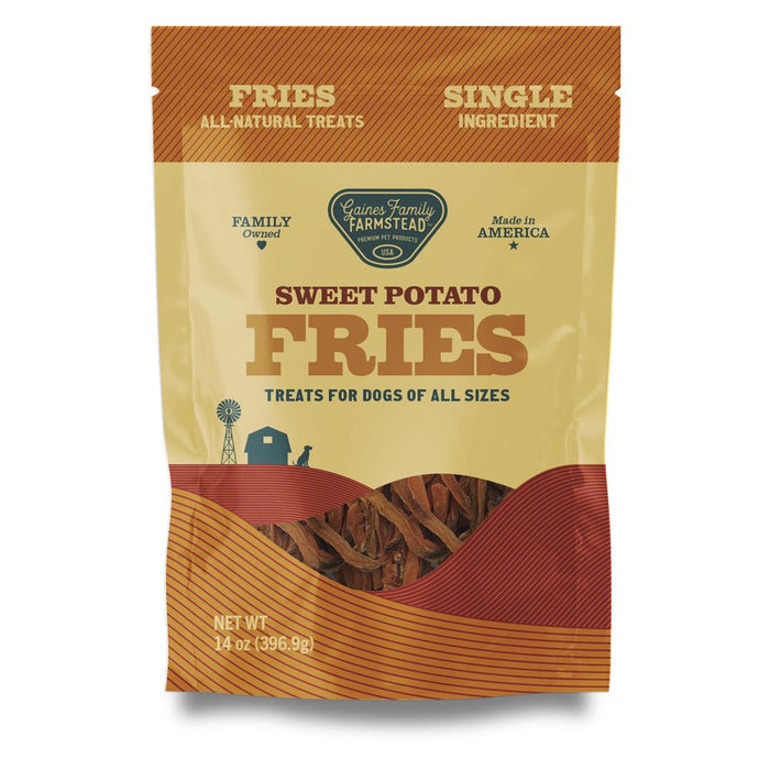 All Natural Sweet Potato Fries for Dogs – Single Ingredient, Made in USA Treats - GFFK - Regular - 14 oz - Sweet Potato - 6