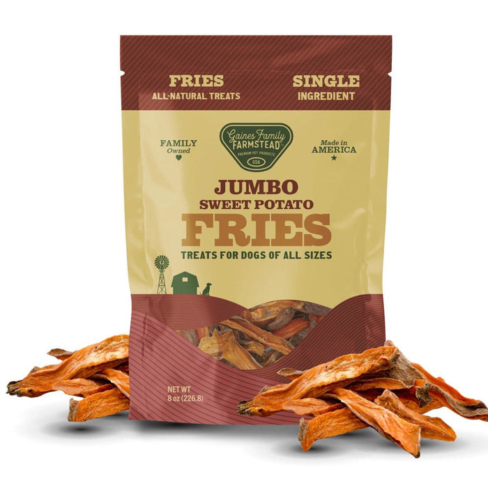 All Natural Sweet Potato Fries for Dogs – Single Ingredient, Made in USA Treats - GFFK - Regular - 14 oz - Sweet Potato - 7