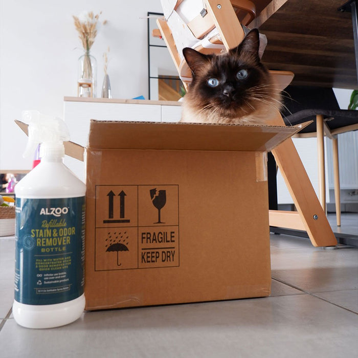 ALZOO Concentrated Enzyme - Based Pet Stain & Odor Remover Kit & Refill - 7VWW - Kit - (1) 32oz Bottle with (1) 1.1 oz Concentrate Stain & Oder Remover - 6