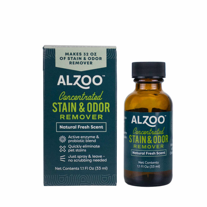 ALZOO Concentrated Enzyme - Based Pet Stain & Odor Remover Kit & Refill - 7VWX - 1.1 oz Refill - 7