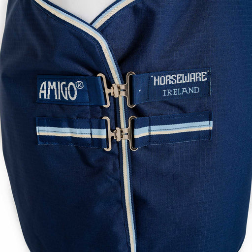 Amigo Ripstop 900D Fleece Lined Turnout Blanket - 50g Lightweight & Waterproof - FOXAG - Witney Navy - 66" - 2