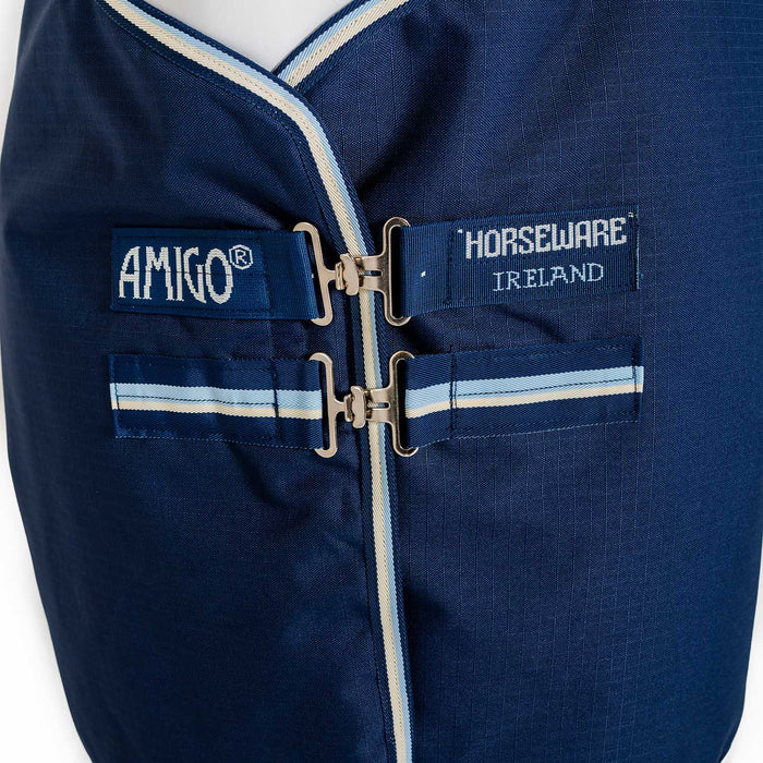 Amigo Ripstop 900D Fleece Lined Turnout Blanket - 50g Lightweight & Waterproof - FOXAG - Witney Navy - 66" - 2