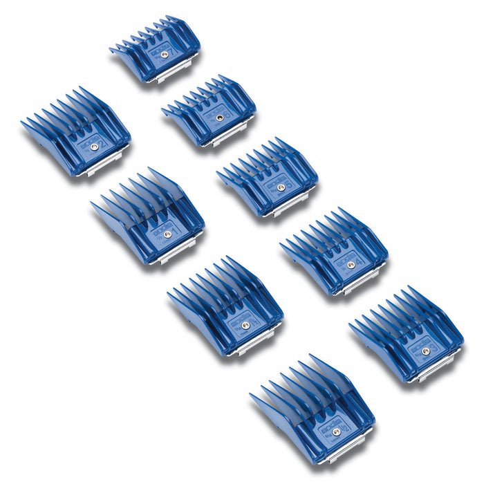 Andis Universal Small Comb Set  9 Combs Color Blue