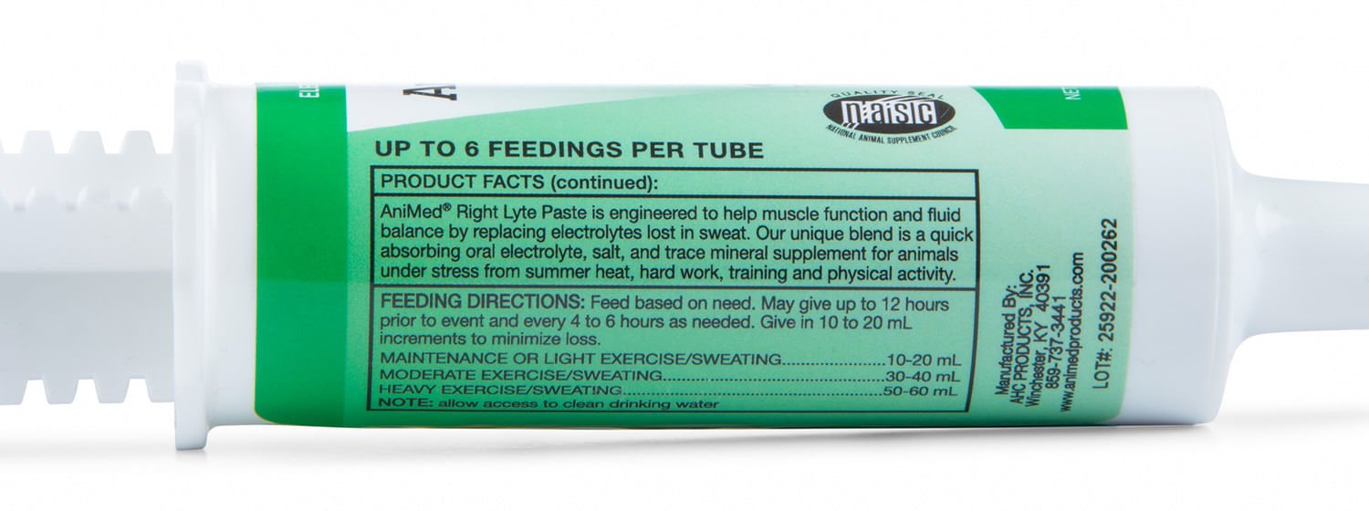 AniMed Right Lyte Equine Electrolyte Oral Gel for Horses, 60 mL - AXBU - 4