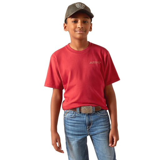 Ariat Boys Short Sleeve Tee - AI8MR - Patriot Buffalo Coin - Red Brick - XSmall - 1