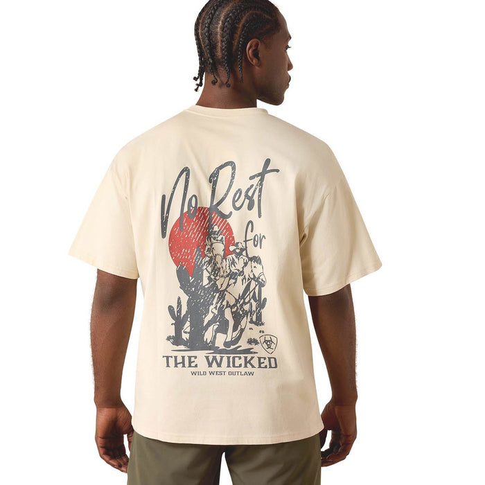 Ariat Men's Boxy "The Wicked" Short Sleeve Graphic Shirt - AI9G7 - Beige - Small - 1 ct - 1