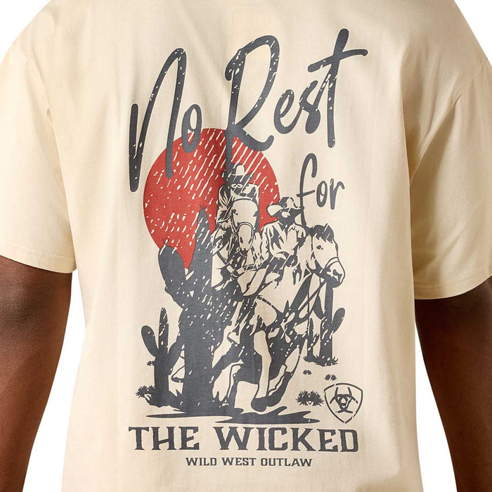 Ariat Men's Boxy "The Wicked" Short Sleeve Graphic Shirt - AI9G7 - Beige - Small - 1 ct - 2