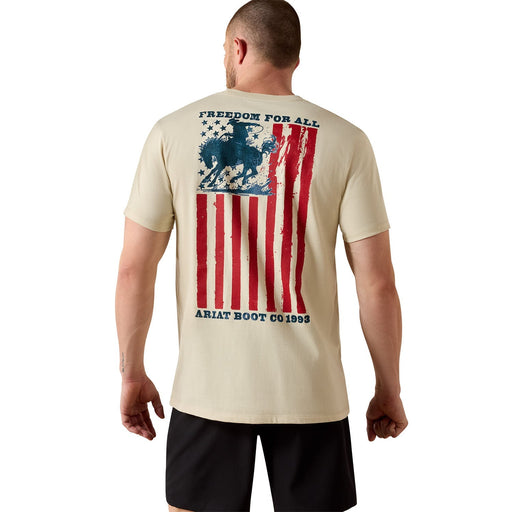 Ariat Mens Classic Fit Short Sleeve Shirt, Patriotic Freedom Western Graphic Tee - AI9DN - Natural - Small - Each - 1
