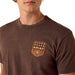 Ariat Mens Patriotic Badge Short Sleeve Shirt, 100% Cotton Unisex Top - AI9DU - Brown - Small - Each - 8