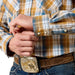 Ariat Mens Pro Series Western Classic Long Sleeve Snap Front Shirt - AI9ER - Brown Plaid - Small - 1 ct - 7