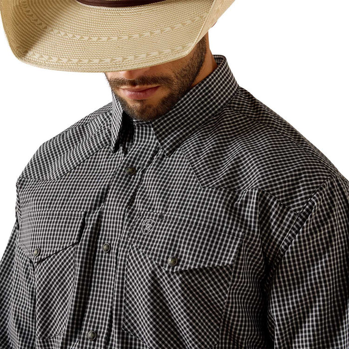 Ariat Mens Pro Series Western Classic Long Sleeve Snap Front Shirt - AI9EW - Black Plaid - Small - 1 ct - 10