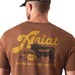 Ariat Mens Short Sleeve Shirt, BBQ Smoke Western Graphic Tee - AI9BM - Brown - Small - Each - 2