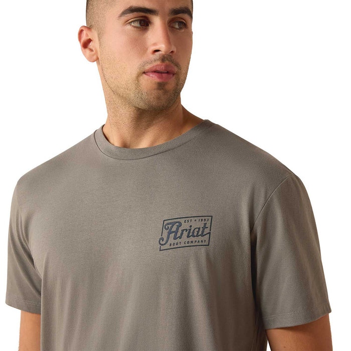 Ariat Mens Short Sleeve Shirt, Patriot Western Graphic Tee - AI9D3 - Grey - Small - Each - 4