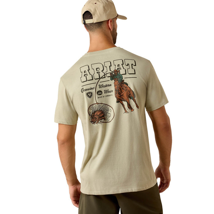 Ariat Mens Short Sleeve Shirt, Porcupine Posse Western Graphic Tee - AI9DA - Tan - Small - Each - 1