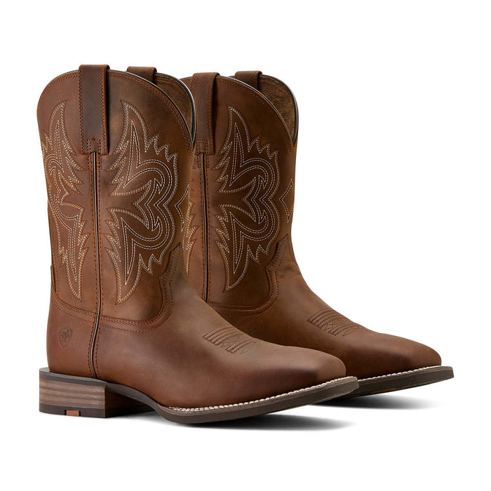 Ariat Mens Western Big Rig Wide Square Toe Cowboy Boot – Comfortable Durable Leather Work Boot - AIBLQ - Brown - 10 EE - 1