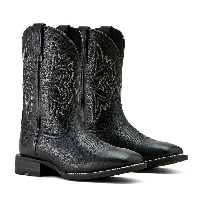 Ariat Mens Western Big Rig Wide Square Toe Cowboy Boot – Comfortable Durable Leather Work Boot - AIBLX - Black - 10 EE - 9