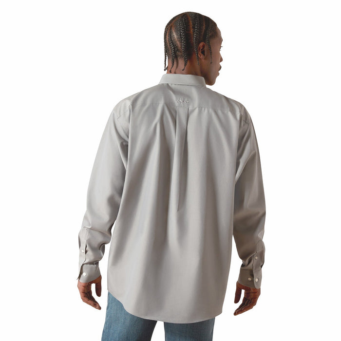 Ariat Mens Wrinkle Free Solid Classic Fit Long Sleeve Shirt - AI8GE - Solid Grey - Small - Each - 2