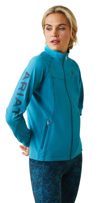 Ariat Women's Agile Softshell Jacket, Mosaic Blue - AI25B - Large - 10