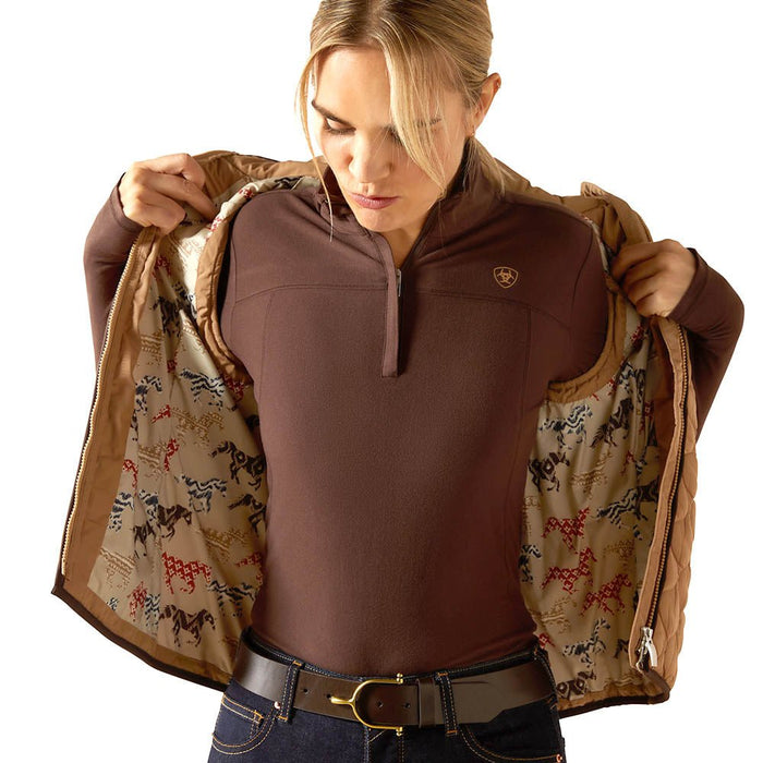 Ariat Womens Ashley 2.0 Insulated Vest – Lightweight Warmth, Tailored Fit, Weather - Resistant - AIBFG - Brown - Xsmall - Each - 14