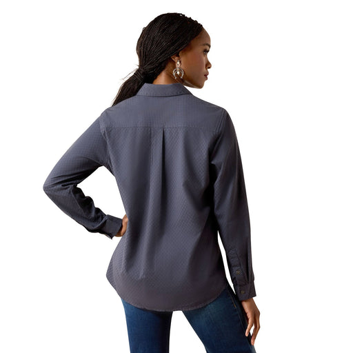 Ariat Women’s Billie Jean Relaxed - Fit Western Shirt - AIBPR - Ombre Blue Dobby - XSmall - 2