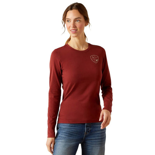 Ariat Women's EQ Icons Long Sleeve Tee – Soft, Comfortable, Stylish Barn Wear - AIBEQ - Brown - Xsmall - Each - 2