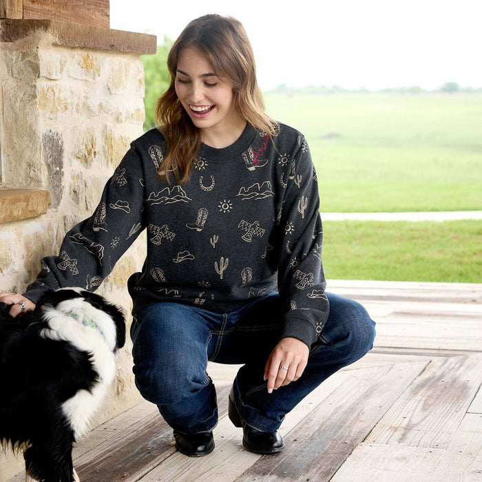 Ariat Womens Essential Crew Sweatshirt - AI8BL - Black - Small - Each - 7