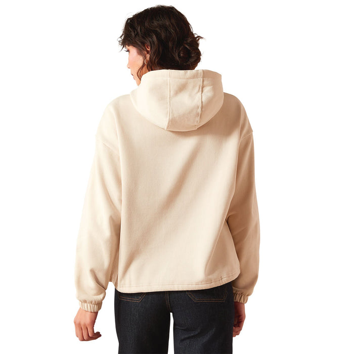 Ariat Womens Essential Sendero "Yeehaw" Oversized Graphic Hoodie – Casual Texas - Inspired Pullover - AIBJ9 - Oyster Grey - Small - 2
