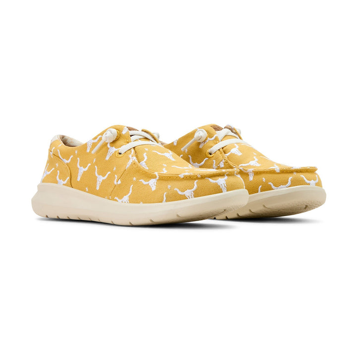 Ariat Women's Hilo Casual Slip - On Shoes with No Tie - Laces – Comfortable Everyday Wear - ADJN - 7 - Mustard Steer Head - Regular - 9