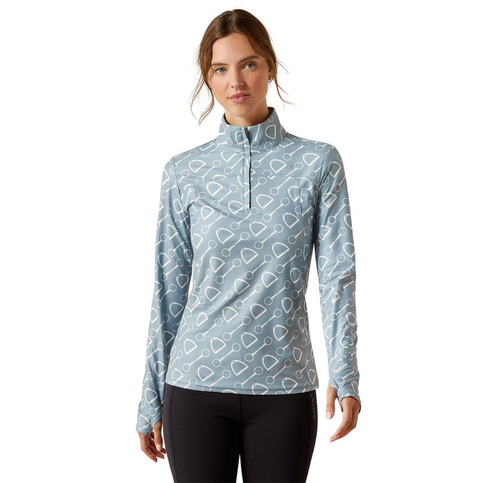 Ariat Women's Lowell 3.0 Long Sleeve 1/4 Zip Baselayer Shirt – Soft, Breathable, Performance Riding Top - AIBDN - Harware Print - Xsmall - 8