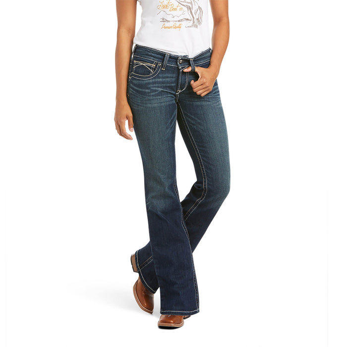 Ariat Women's Mid Rise Stretch Whipstitch Boot Cut Jeans - AIWP - 25 Regular - 1