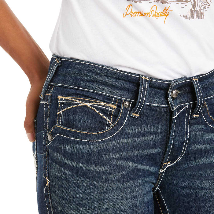 Ariat Women's Mid Rise Stretch Whipstitch Boot Cut Jeans - AIWP - 25 Regular - 2