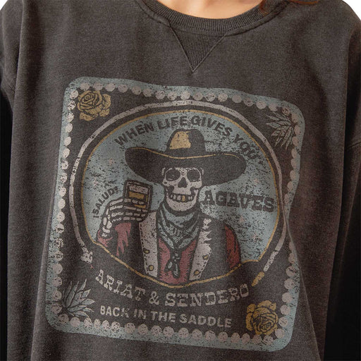 Ariat Womens Oversized Sendero "When Life Gives You Agaves" Graphic Sweatshirt – Limited Edition - AIBH3 - Black - Small - 2
