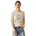 Ariat Women's Ritzy Logo Long Sleeve Tee – Organic Cotton, Stretch, Equestrian Style - AIBEJ - Cream - Xsmall - Each - 1
