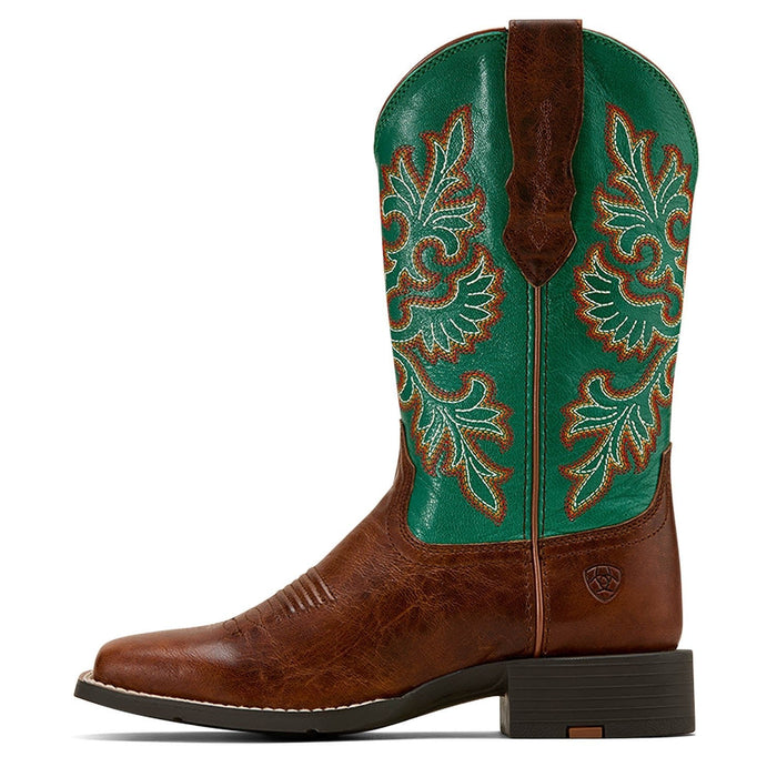 Ariat Women's Round Up Wide Square Toe StretchFit Western Boot - ADJF - Brown - 8B - 2