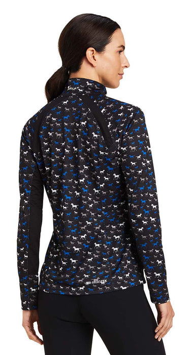 Ariat Womens Sunstopper 2.0 1/4 Zip Long Sleeve Baselayer -  - Small - Black Busy Pont Print - 6