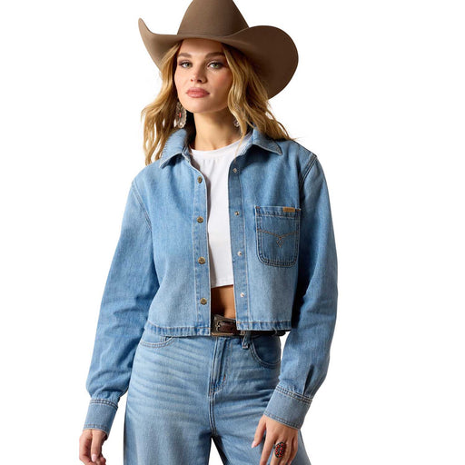 Ariat Women’s Western Cropped Comfort Denim Snap Shirt - AIBNC - Alameda - XSmall - 1