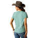 Ariat Women's Wholesome Heifer Shortsleeve Shirt - AI55K - Ocean Blue Heather - XXLarge - 3