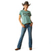 Ariat Women's Wholesome Heifer Shortsleeve Shirt - AI55K - Ocean Blue Heather - XXLarge - 2