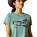 Ariat Women's Wholesome Heifer Shortsleeve Shirt - AI55K - Ocean Blue Heather - XXLarge - 4