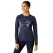 Ariat Youth Liberty Jump Long Sleeve Equestrian Shirt – Organic Cotton, Comfortable Riding Tee for Kids - AIBDF - Navy - XSmall - Each - 1