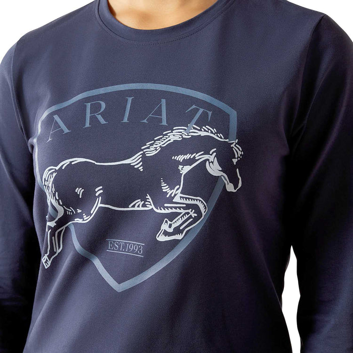 Ariat Youth Liberty Jump Long Sleeve Equestrian Shirt – Organic Cotton, Comfortable Riding Tee for Kids - AIBDF - Navy - XSmall - Each - 2