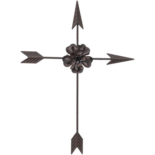 Arrow Cross with Flower Wall Hanging - JTIA97 - Silver - 1