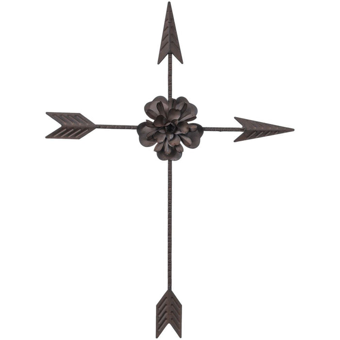 Arrow Cross with Flower Wall Hanging - JTIA97 - Silver - 1