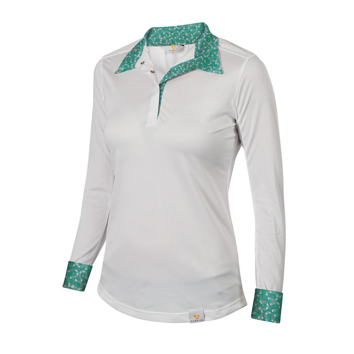 Aubrion Ladies Equestrian Style Long Sleeve Show Shirt - SEP4SU - Xsmall - Horse Shoe - 4