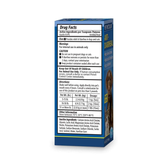 PetAg PET Pectillin, 4 oz – Diarrhea Relief for Cats and Dogs with Pectin & Kaolin