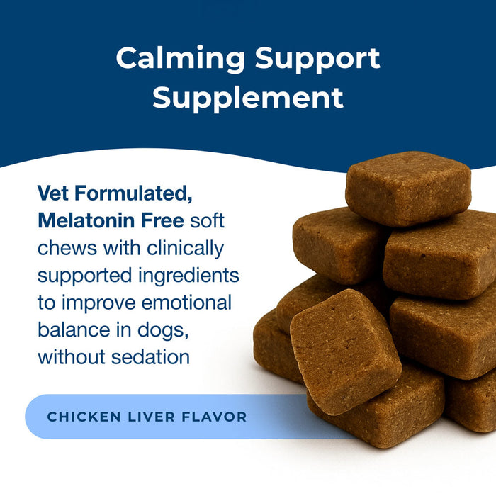 PetAg Dyne Soft Chews Calming Support and Stress Relief from Loud Noises, Travel & Separation Non-Sedative, Chicken Liver Flatvored, 60 Count Size 60 ct.