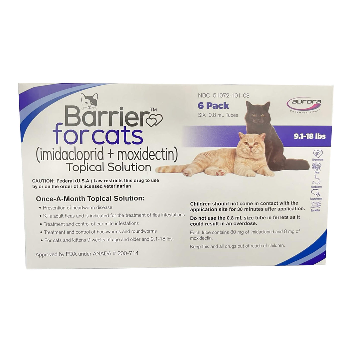 Rx Barrier Topical Solution for Cats, Multiple Sizes — Pet Supplies 4 Less