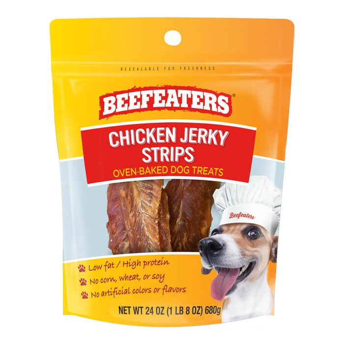 Beefeaters Chicken Jerky Strips Oven - Baked Dog Treats - 031BE-02340 - 24 oz - 9