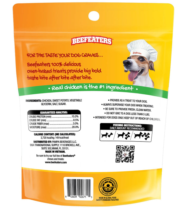 Beefeaters Sweet Potato Wrapped with Chicken | No Corn, Wheat, Soy, Gluten, Low Fat | Chewy Whole Muscle Jerky | Dog Training Treats Reward or Snack - 031BE-02486-6 - 4.25 oz, 6pk - 14