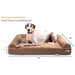 Big Barker 7" Thick Orthopedic Sofa Dog Bed for Large & Giant Breed Dogs – Vet Recommended, Joint Support, Durable Foam - H7YY - Khaki - Giant – 60" x 48" x 7" - 1 ct - 11